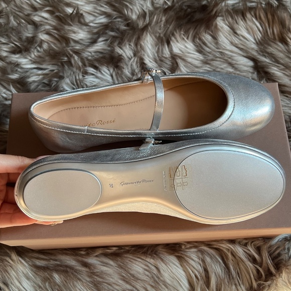 Gianvito Rossi silver ballerina flats - Picture 2 of 2